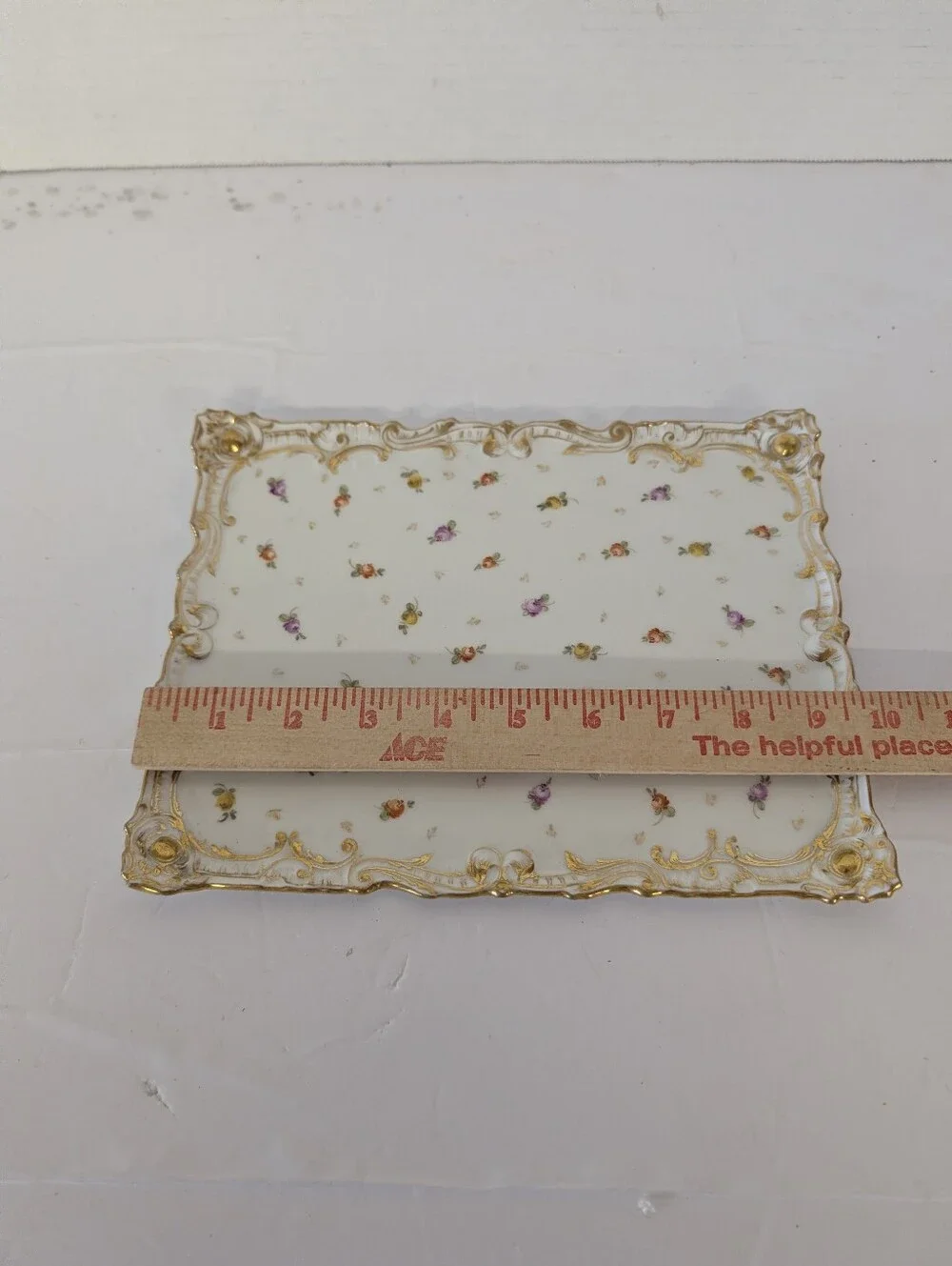 Vintage  Tray Vanity Dresden a  Grerman Porcelain For Perfumes Danity Flower